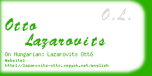 otto lazarovits business card